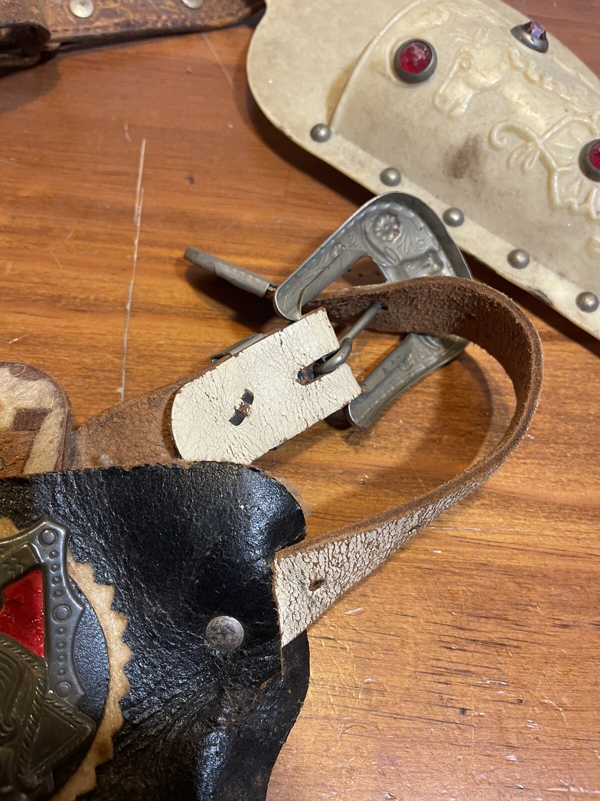 vintage leather toy cap gun holsters Nichols Western Circle K eBay