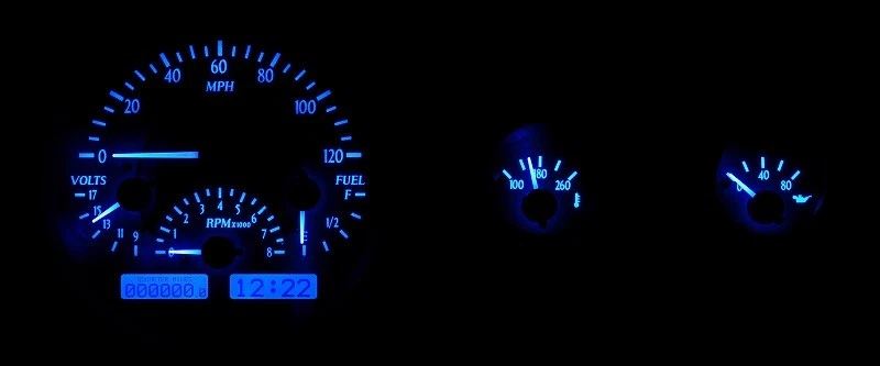Dakota Digital 1955-86 Jeep CJ Analog Gauge System Carbon Fiber Blue VHX-55J-C-B - Image 2 of 4