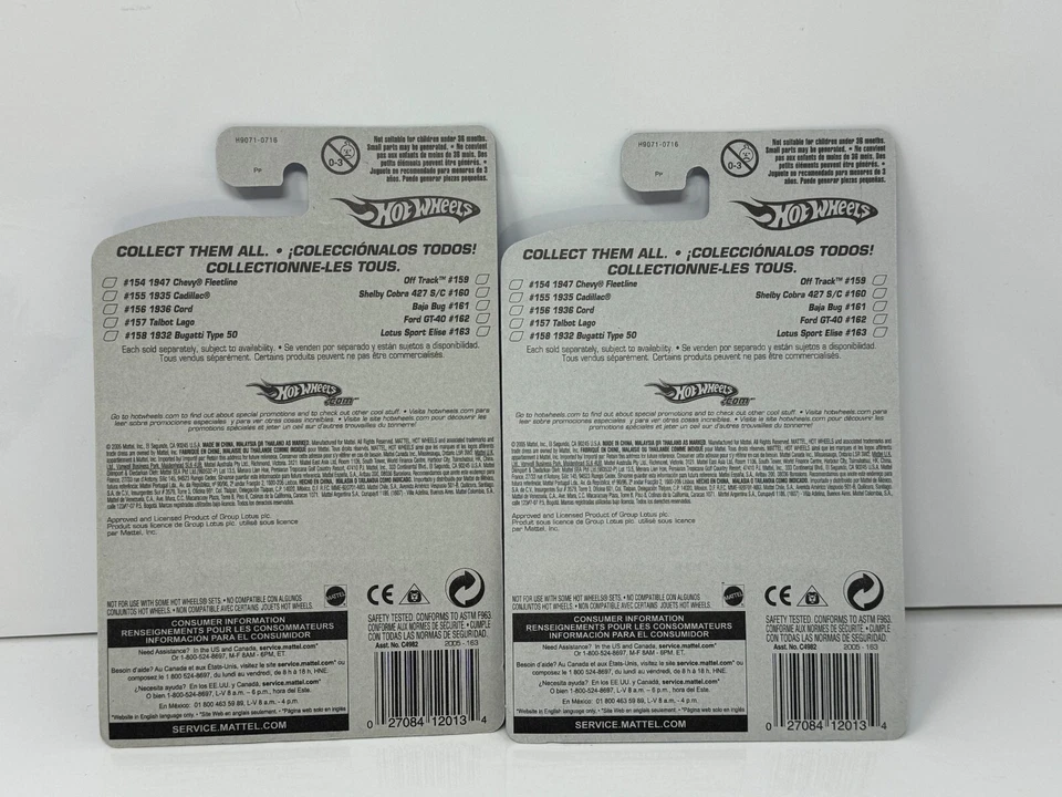 Hot Wheels Lotus Sport Elise 1:64 Diecast Lote de 2 Foto 2 de 4