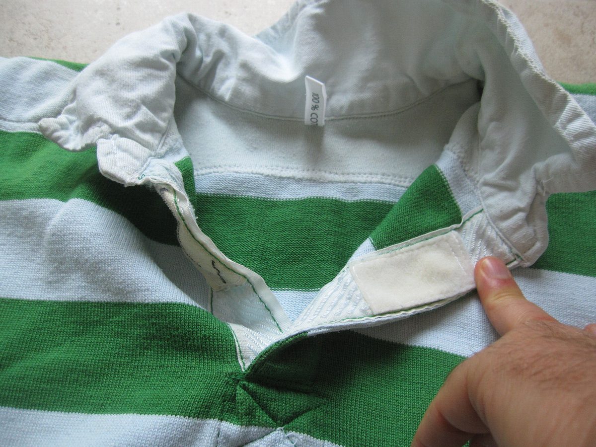 Maillot De Rugby Vintage – Vert Et Blanc, Années 80, Porté, Taille XL