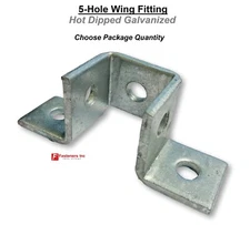 (HDG) 5-Hole Double Corner Wing Fitting Bracket Unistrut Channel #4744G P2345