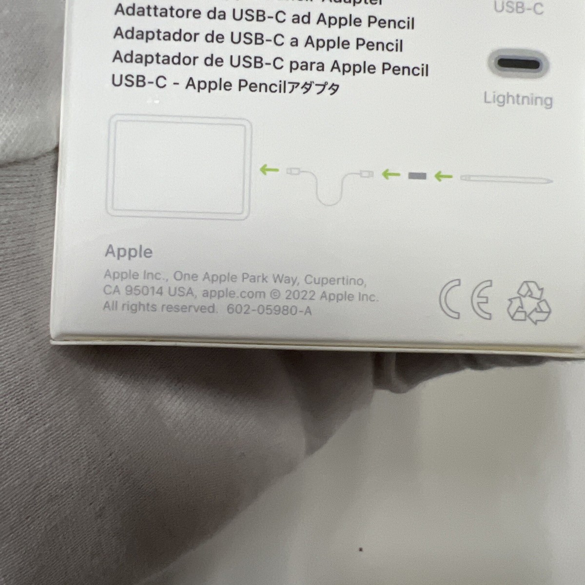 USB-C to Apple Pencil Adapter OEM MQLU3AM/A Support Pencil