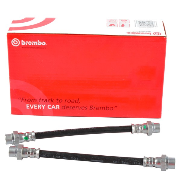 2X Brembo Bremsschlauch Satz 210Mm Hinten FüR BMW E81 E82 E87 E88 E90-E93 X1 E84-image
