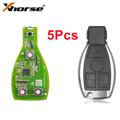 5PCS Xhorse VVDI BE Key Pro with 3 Button Smart Key Shell Case For Mercedes Benz