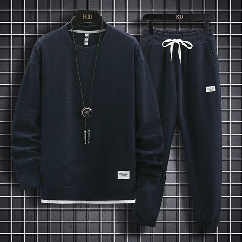 Conjunto de sudadera deportiva informal pantalón suéter para hombre 2 piezas terciopelo chándal - Imagen 15 de 29