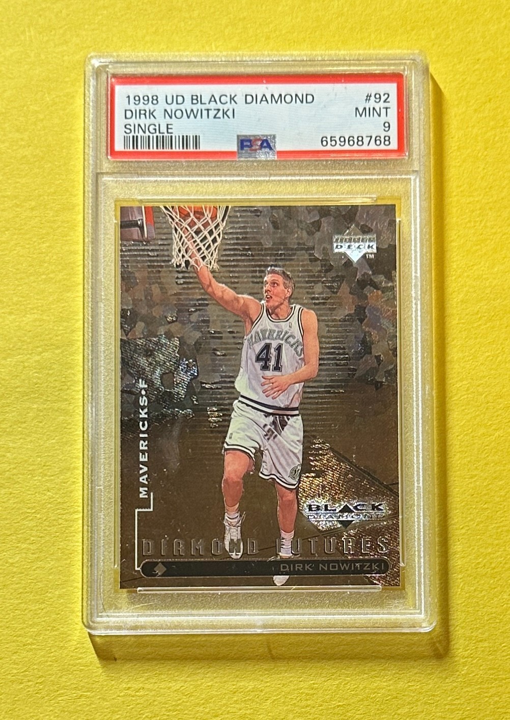 1998 UPPER DECK BLACK DIAMOND DIRK NOWITZKI #92 PSA MINT 9