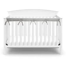 American Baby Compnay Reversible Crib Rail Covers, Gray 51" x 7"