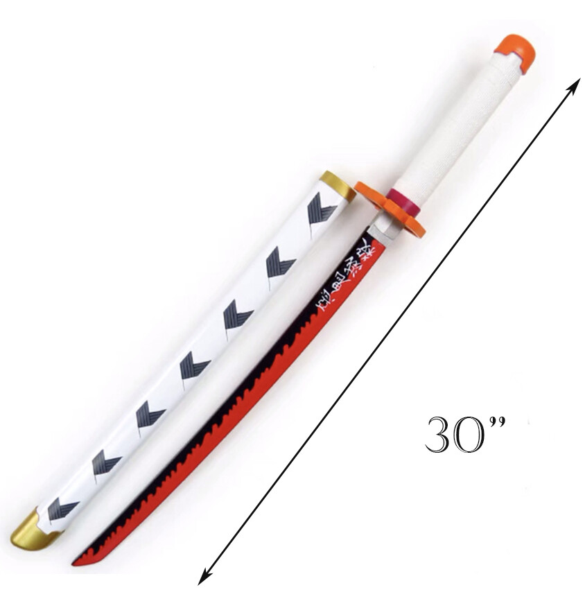30 Kimetsu No Yaiba Demon Slayer Kyojuro Rengoku Sword Blade Cosplay Prop Kids Ebay