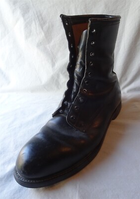 Biltrite Vintage Black‎ Leather Lace Up Combat Boots Side Zip Steel Toe 9E s-l400.jpg main image 3