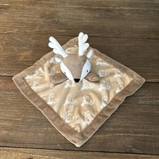 Levtex Baby Deer Security Blanket Lovey Antlers Tan Beige No Rattle 11.5" Plush