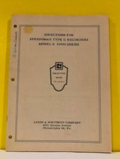 Leeds Northrup Speedomax Type G Recorders Models 60000 Series Directions