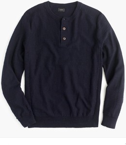 rugged cotton henley sweater