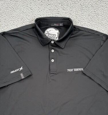 Ralph Lauren RLX Polo Shirt Mens Large Black True Temper Project X Small Batch