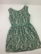 Zara Green Lace Overlay Low Back Tulip Mini Dress Party Wedding mini Size Medium