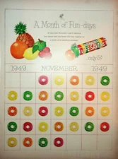 Original Life Savers Ad: A Month of Fun-days; November