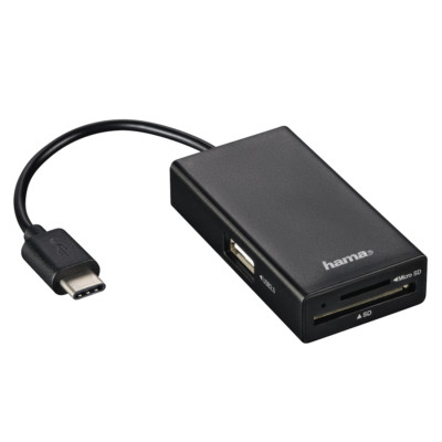 Hama USB-C Hub Type C auf USB-A + Card Reader microSD + SD
