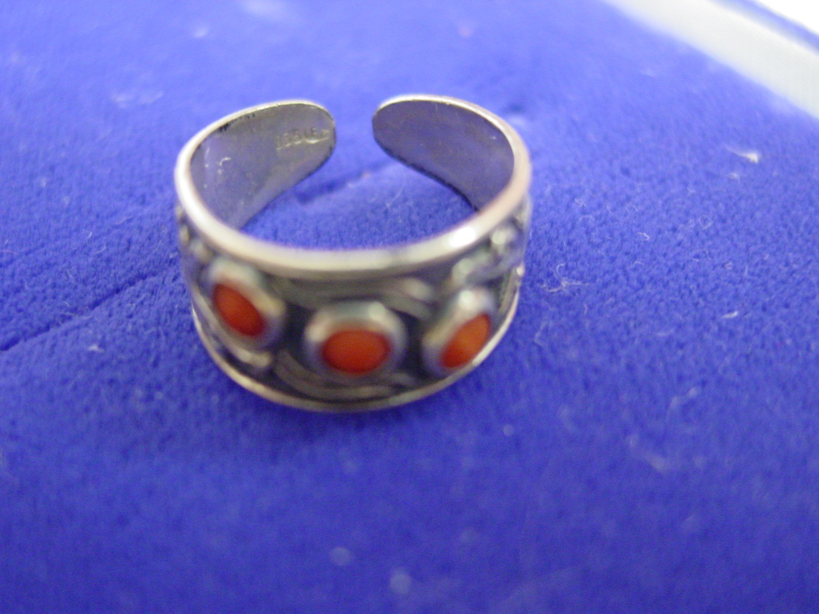 Charming solid 835 silver friendship ring with ca… - image 1