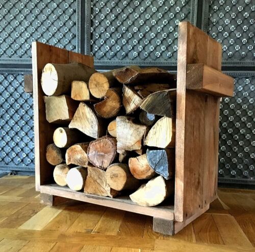 Étagère en Bois de Cheminée, Support pour Chauffage Cheminée Rack Braun - Photo 1/3