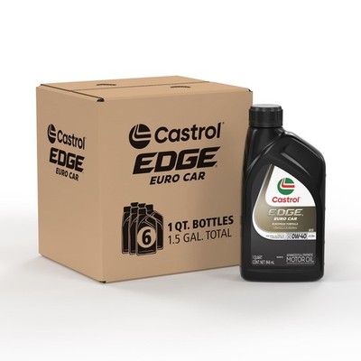 Castrol Edge Euro 0W-40 A3/B4 Advanced Full Synthetic Motor Oil, 1 Qt, Pack of 6