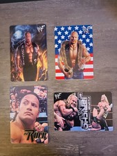 Vintage Lot of 4 WWE Vending Machine Stickers 2000 Stone Cold - Rock - Jericho