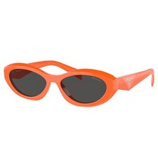 Prada PR 26ZS 12L08Z Orange Acetate Irregular Sunglasses Gray Lens