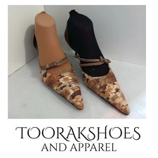    Size 41 Lorengo Ristori D'Orsay Heels Champagne Sparkle Made in Spain