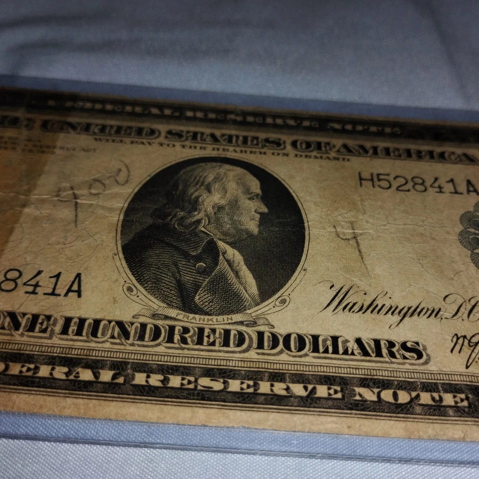 1914 $100 FEDERAL RESERVE NOTE Washington DC  - Image 4 of 4