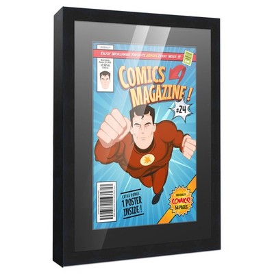 Comic Frame for Golden Age Comics - Black Wood with Black Mat, 18 Frame Sizes