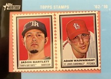 Adam Wainwright Jason Barlett 2011 Heritage Stamps 48/62 -MINT- Cardinals Rays