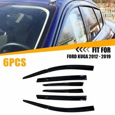 Glossy Black Wind Deflectors for Ford Kuga 2012-2019 Rain Guard 6 Pcs Stick-on
