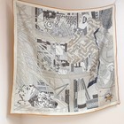 Hermès “The Appointment” Gray-Backed Reversible Silk Scarf 35x35 in. NO BOX! — photo 2