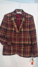 NWT Vintage 70's / 80's Jacket Blazer by The Villager Women  s Sz. S Plaid Y2k