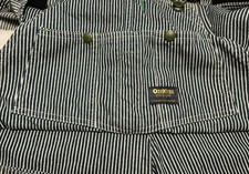 Vtg OshKosh Railroad Stripe Bib Overalls 38x29 Union Made Vestbak USA Excellent