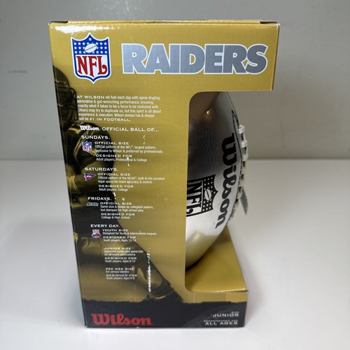 Wilson NFL Team Junior Size Oakland Raiders Football Silver And Black - Picture 10 of 11