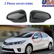 For 2014-2019 Toyota Corolla Sedan Glossy Carbon Fiber Side Mirror Covers Trims