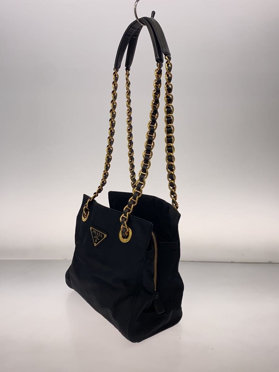 PRADA Handbag Polyester Black Solid 260109-1 - image 2