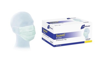 100 Suavel Protec Schutzmasken - grün - Typ II - 3-lagig - Mundschutz