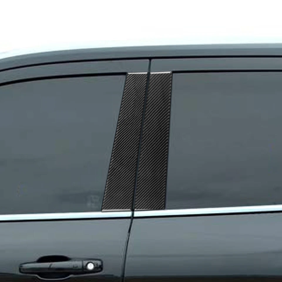 Cubierta de panel de pilar B lateral Windoiw de fibra de carbono real para Dodge Durango 11-24 Foto 3 de 4