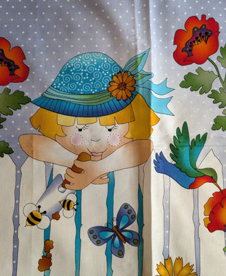 Cotton Fabric Panel GARDEN Possibilities Nancy Smith Lynda Milligan 35'' W x 45''H