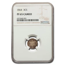 1864 Three Cent Silver PF-65 Cameo NGC