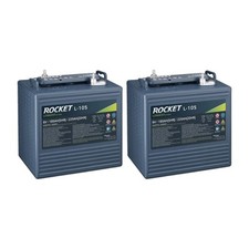 Rocket L-105 225Ah 6V Golf Cart Battery - Replaces Trojan T-105 T-605 Set of 2 