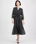 Anne Klein Women's Dress Sz 6 Polka-Dot Tie-Strap Midi