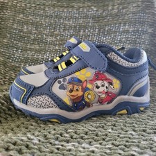 Paw Patrol Toddler Boys Light up Sneakers Size 6 Blue Slip on Lightweight Shoes