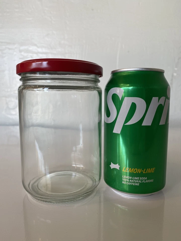 Прозрачная стеклянная банка 500 мл с красной металлической крышкой (набор из 12) - Изображение 3 из 3