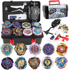 Battling Top Set, Burst Gyro Toys 10 Spinning Tops 2 Launchers Combat Battling G