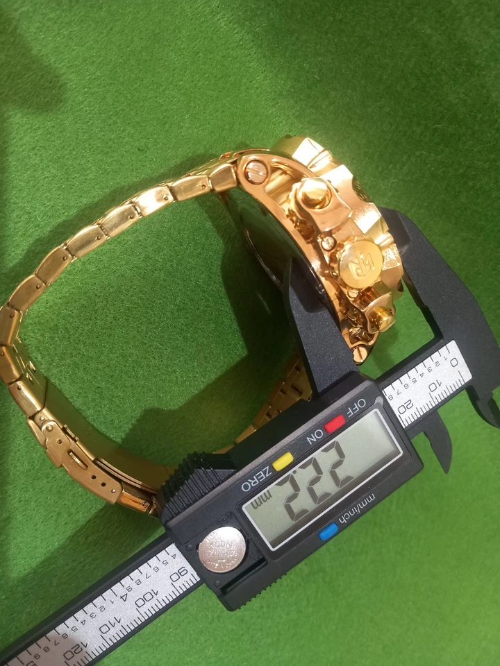 ALPHA EPIC 18K GOLD 51.7mm Chronograph Diver style Watch REAL 18K GOLD LAYERED  - Image 2 of 3