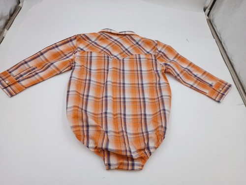 SIZE 3T WRANGLER WESTERN LONG SLEEVE SNAP ONE-PIECE BODY SUIT PLAID EMBROIDERY - Picture 7 of 12