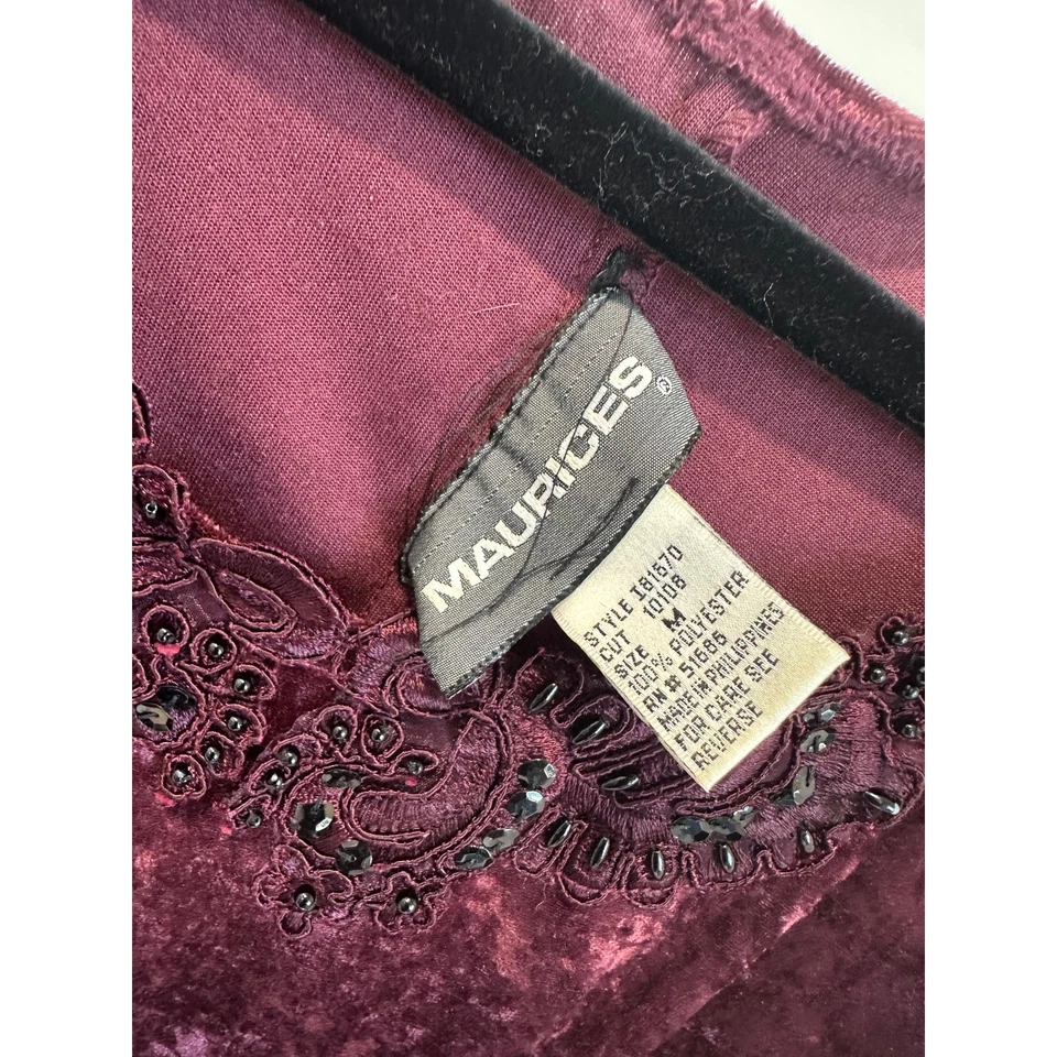 Vestido midi gótico terciopelo vintage años 90 talla M granate oscuro romántico bruja Foto 3 de 4