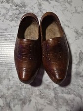 Vintage Dutch wooden clogs- hand carved and painted
