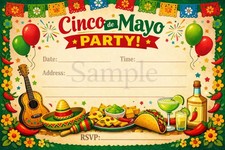 Cinco De Mayo party Invitations 12 With Envelopes Party Supplies Fiesta